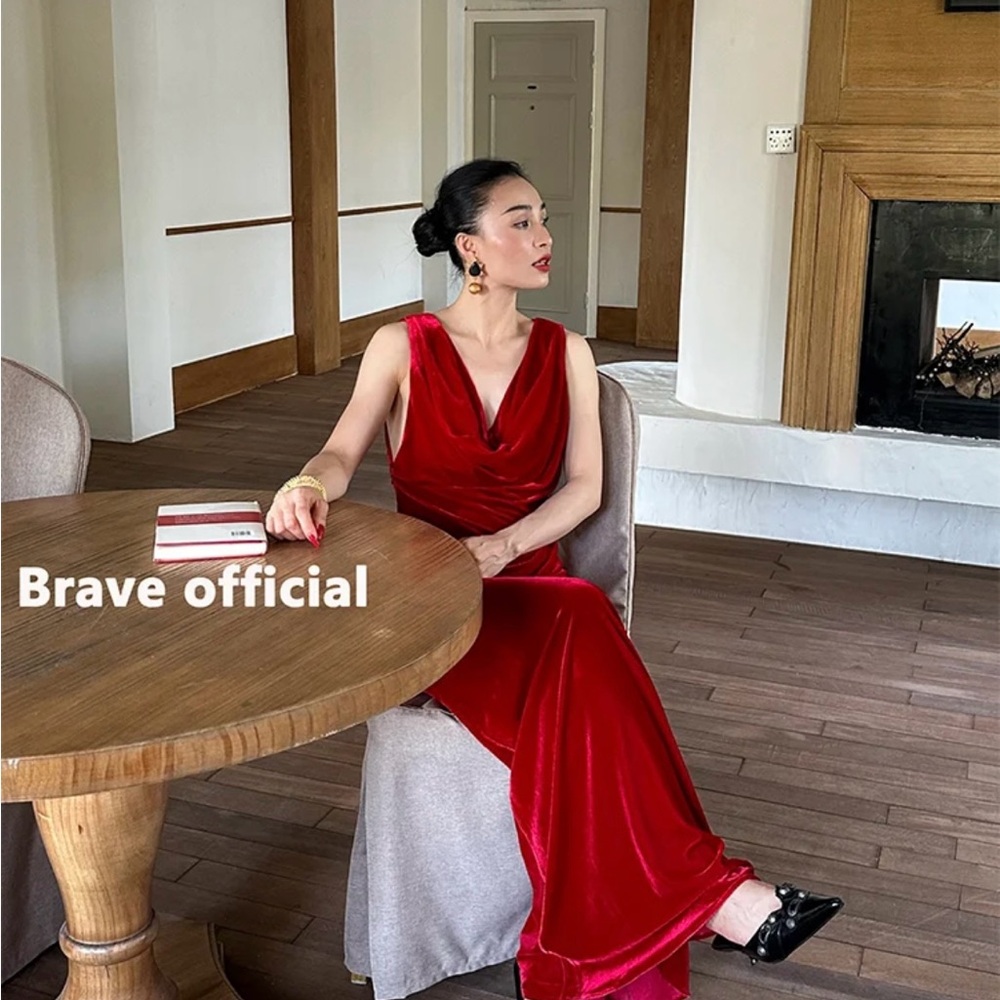 Brave Official Red Velvet Evening Gown